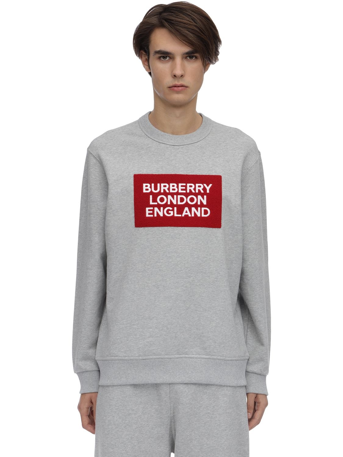 BURBERRY LOGO贴片纯棉平纹针织卫衣,70ILFC081-QTIXNDI1