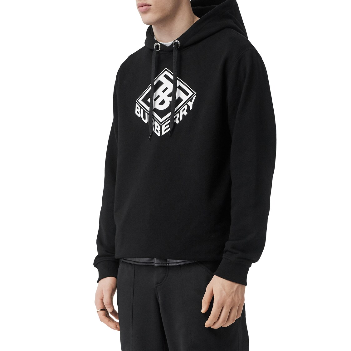 BURBERRY LOGO EMBROIDERY COTTON JERSEY HOODIE,70ILFC118-QTEXODK1