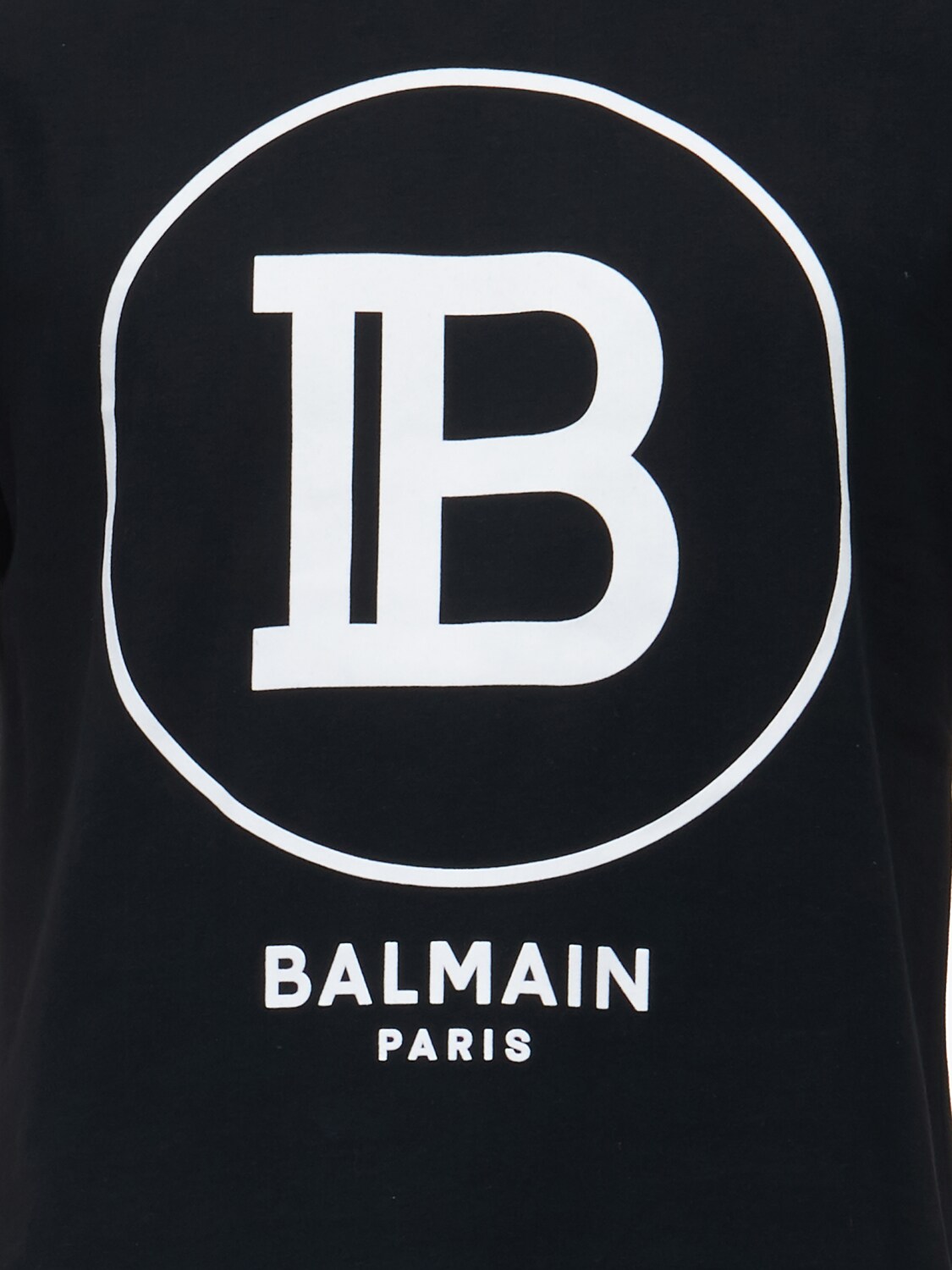 Balmain Flocked Cotton Jersey T-shirt In Black