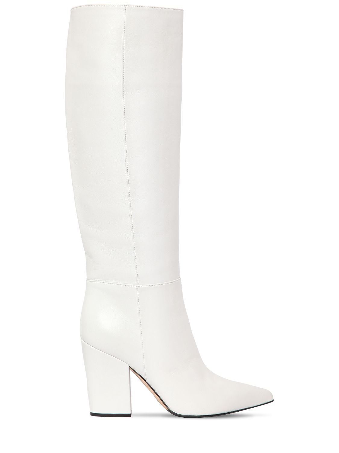 Sergio Rossi 90mm Sergio Tall Leather Boots In White