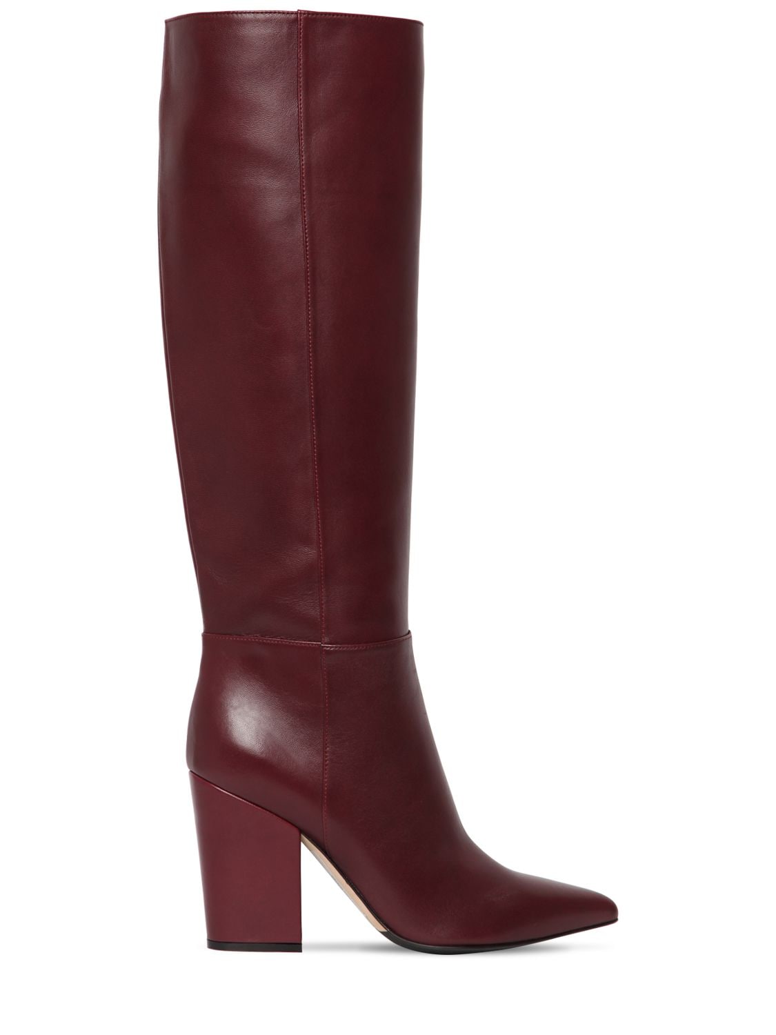Sergio Rossi 90mm Sergio Tall Leather Boots In Bordeaux