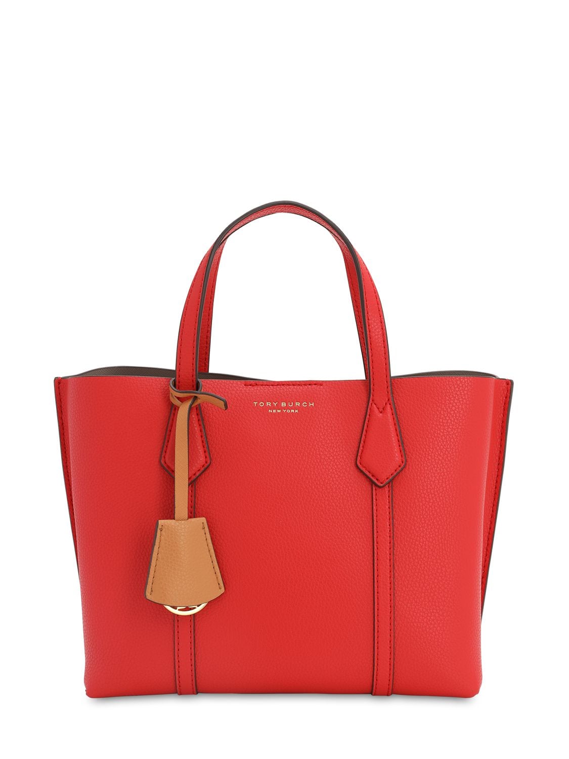 Tory Burch Small Perry Leather Tote Bag In Red