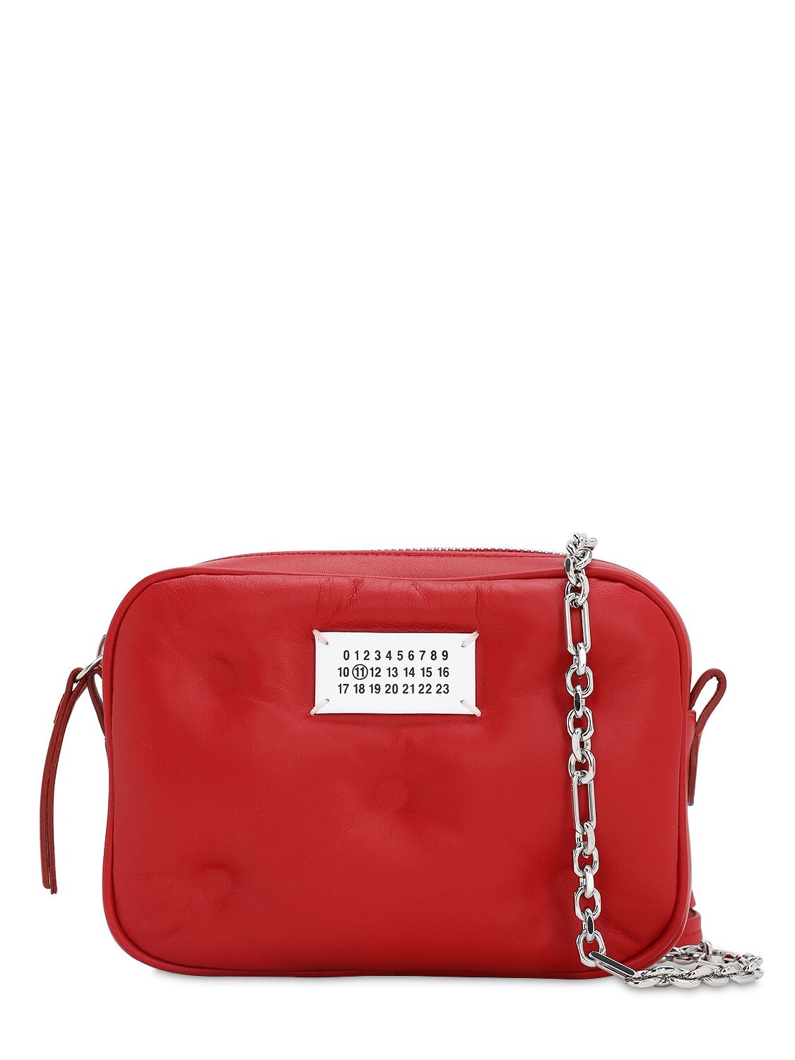 Maison Margiela Quilted Leather Camera Shoulder Bag In Haute Red