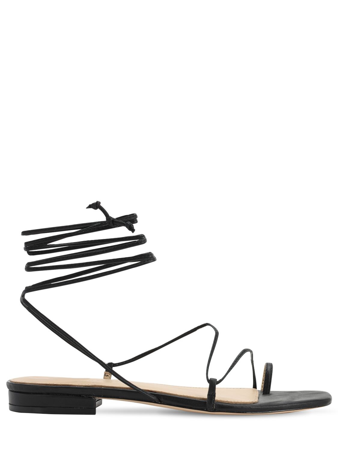 black sandals that wrap around ankle