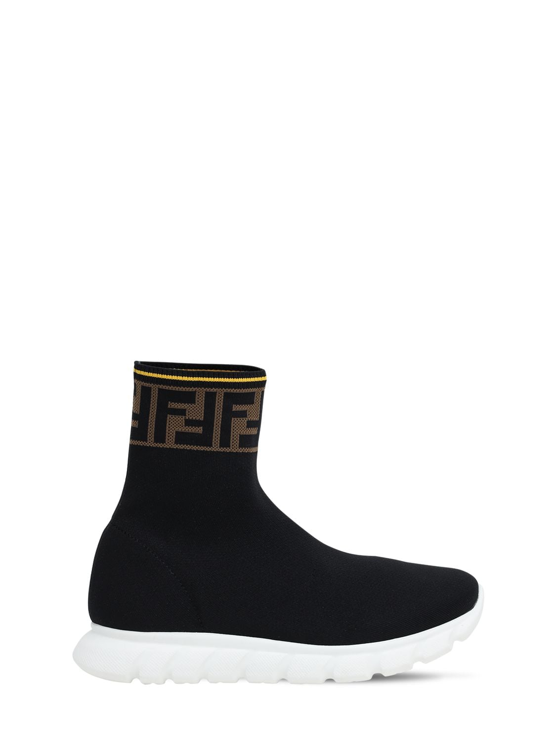 Shop Fendi Speed Knit Sock Sneakers In Black