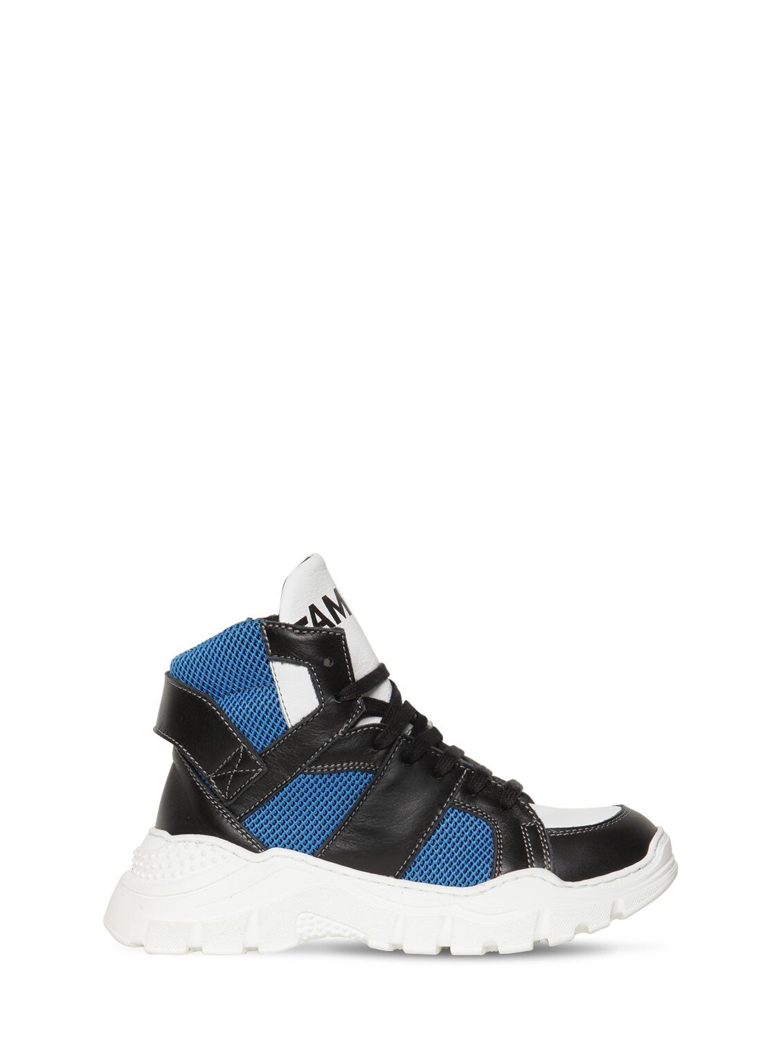 Am 66 Kids' Leather & Mesh High Top Sneakers In Multicolor