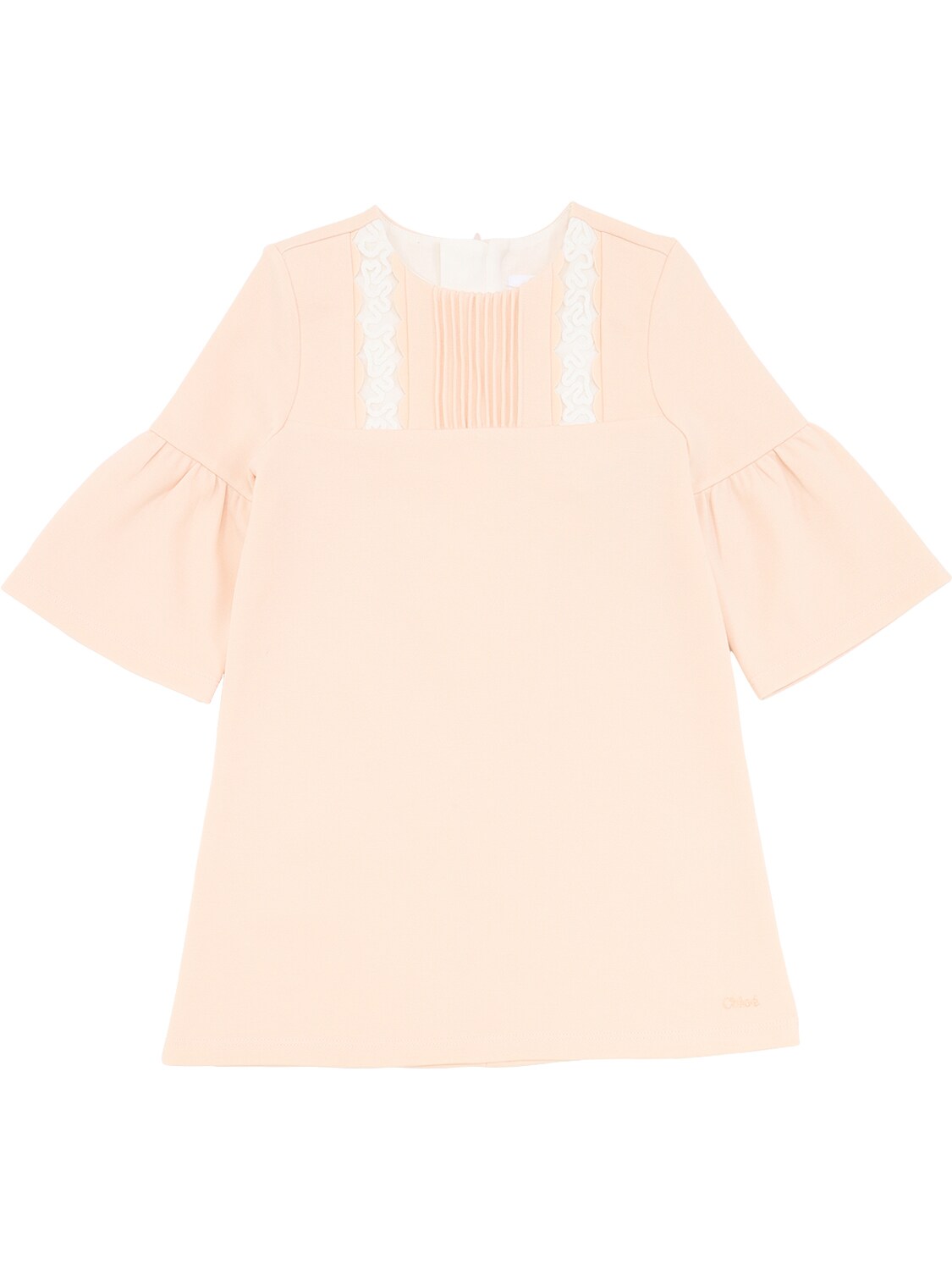 Chloé Kids' Embroidered Milano Jersey Dress In Pink