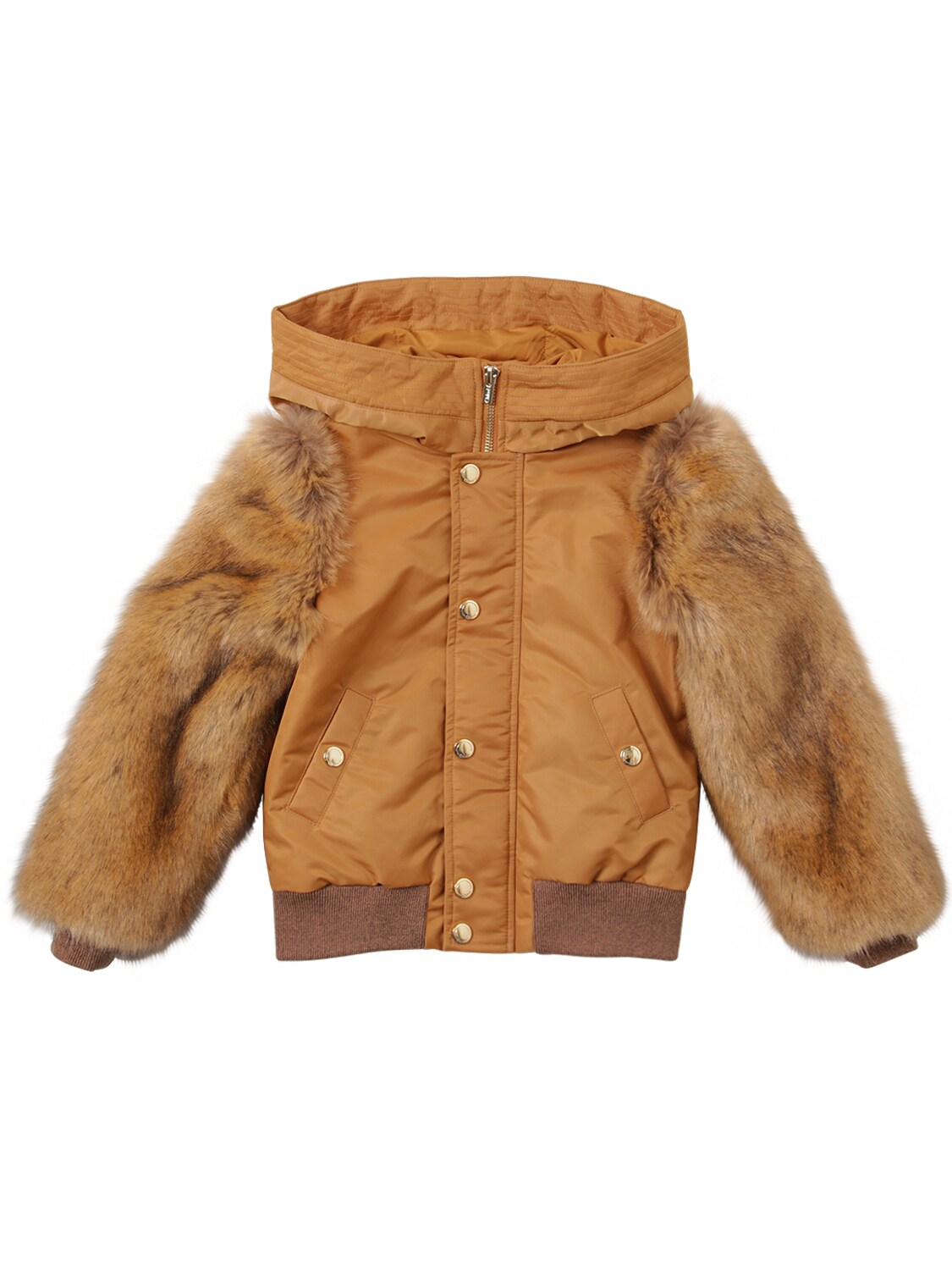 CHLOÉ NYLON & FAUX FUR BOMBER JACKET,70IOFI032-MJM30