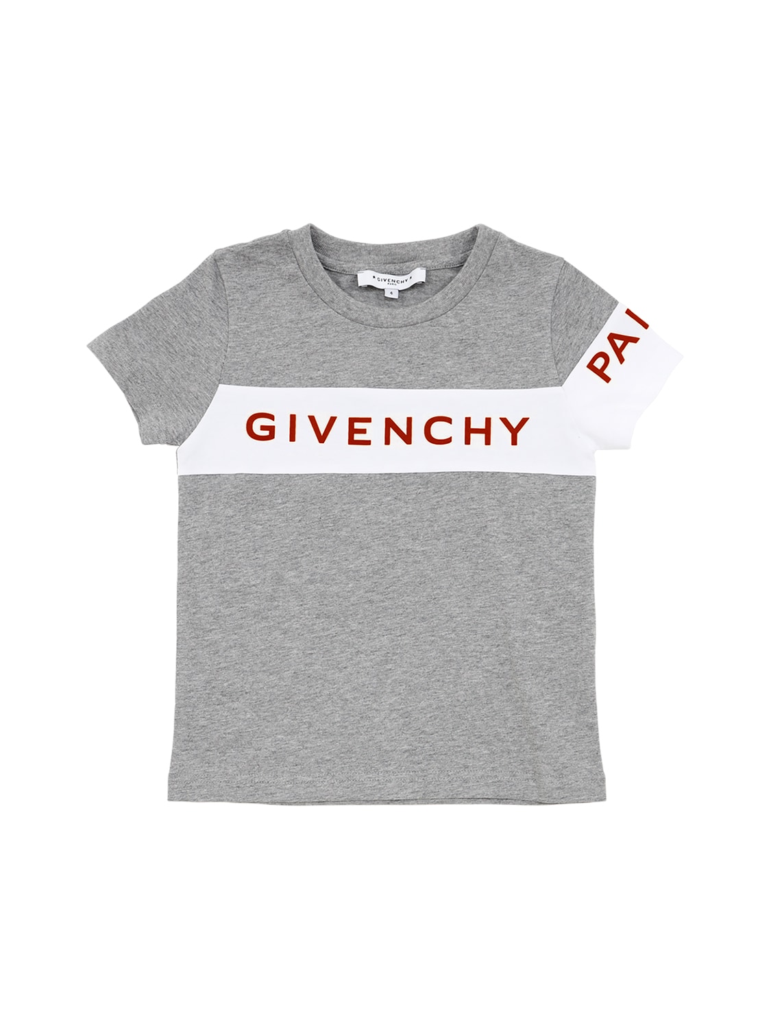 Givenchy Kids' Logo Print Cotton Jersey T-shirt In Grey