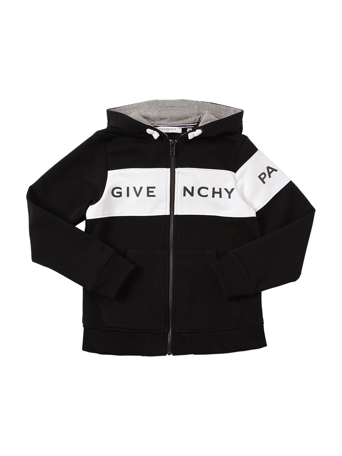 Givenchy Kids' Zip-up Cotton Sweatshirt Hoodie In Black