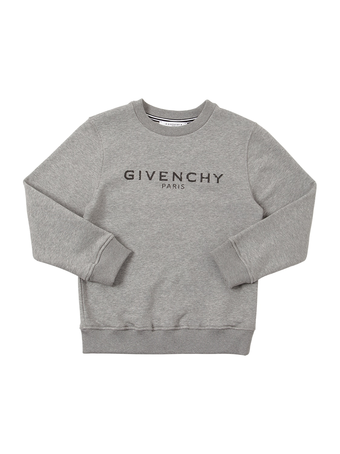 Givenchy Kids' Logo印图纯棉卫衣 In Grey