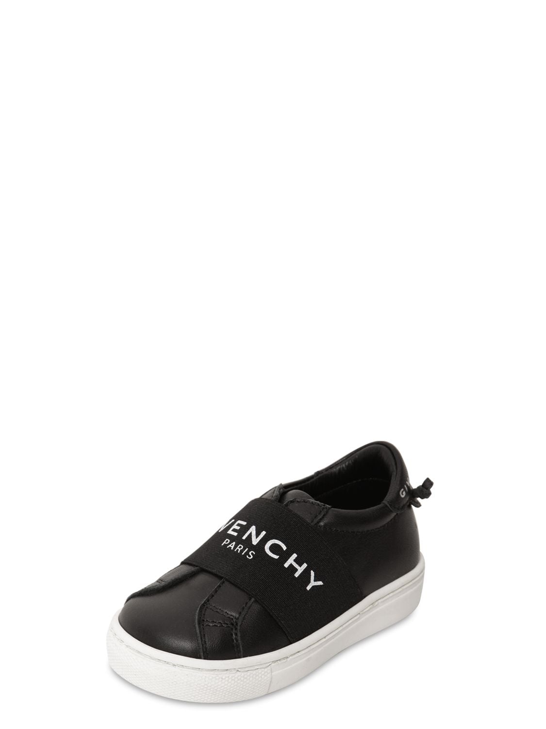 GIVENCHY SLIP-ON LEATHER SNEAKERS W/ LOGO STRAP,70IOFL085-MDLC0