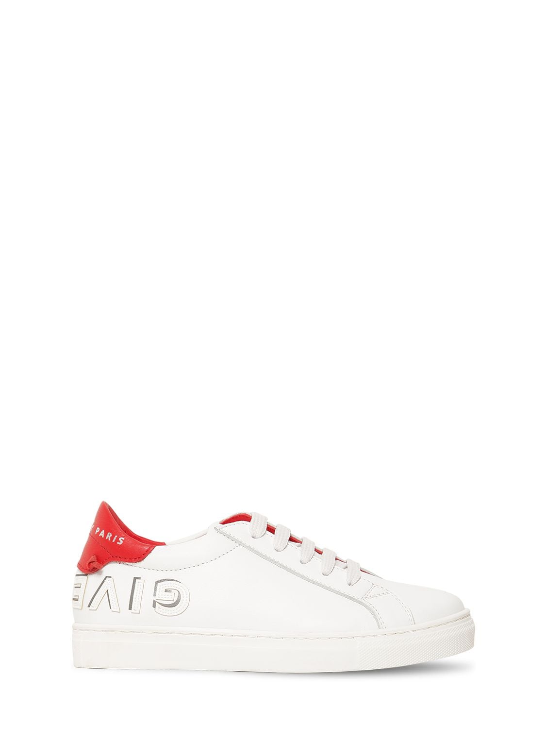 GIVENCHY EMBROIDERED LOGO LEATHER SNEAKERS,70IOFL093-MTBC0