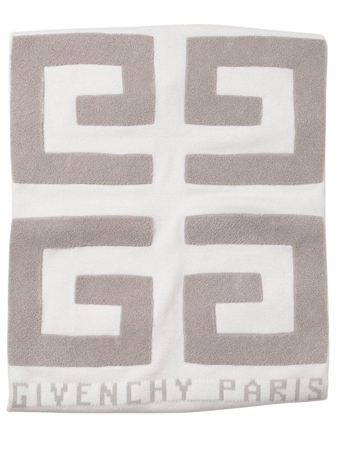 Givenchy Kids' Logo Cotton Blend Blanket In White