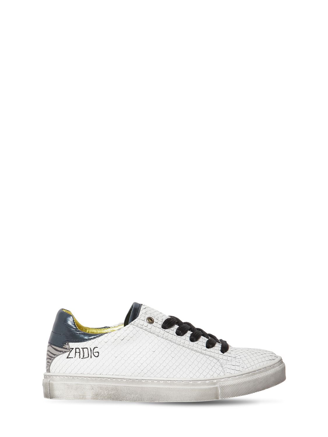 Zadig & Voltaire Kids' Leather Sneakers In White
