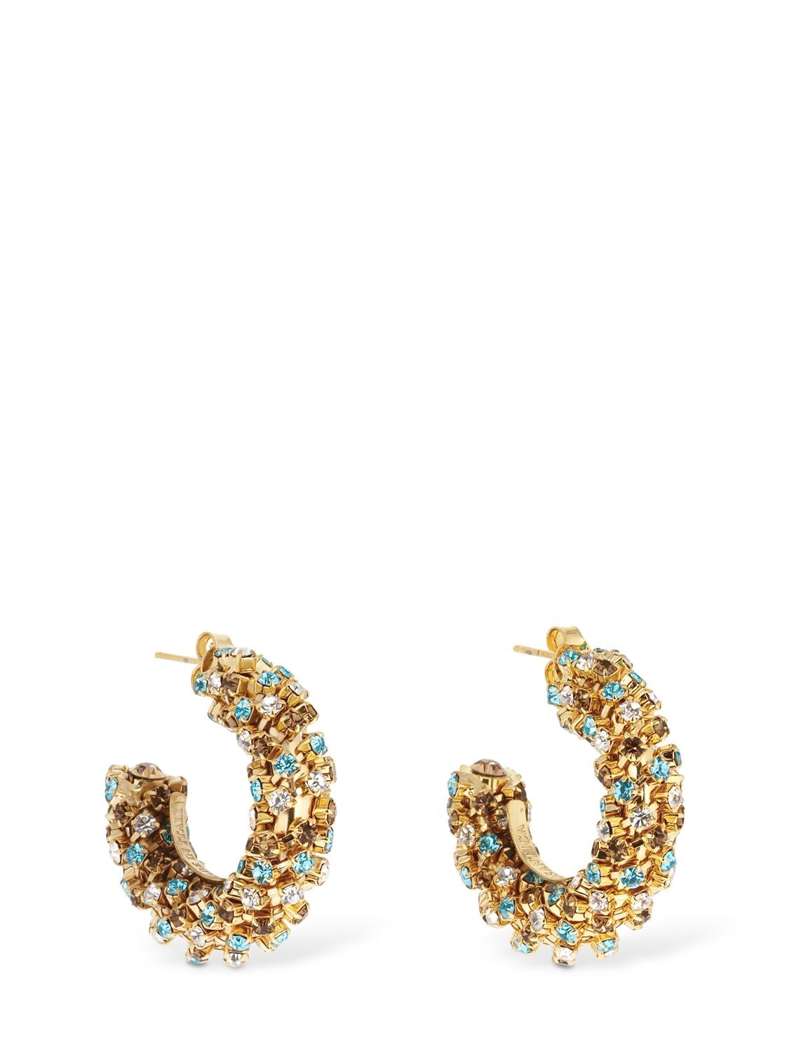 Rosantica Chaos Multicolor Mini Hoop Earrings In Gold,multi