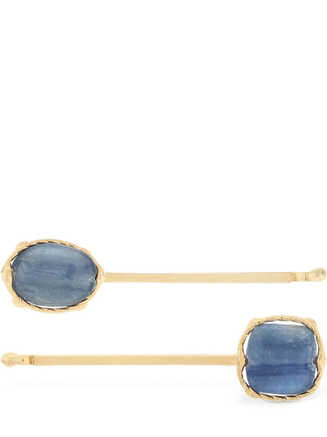Rosantica Set Of 2 Nettare Stone Hair Barrettes In Blue,gold
