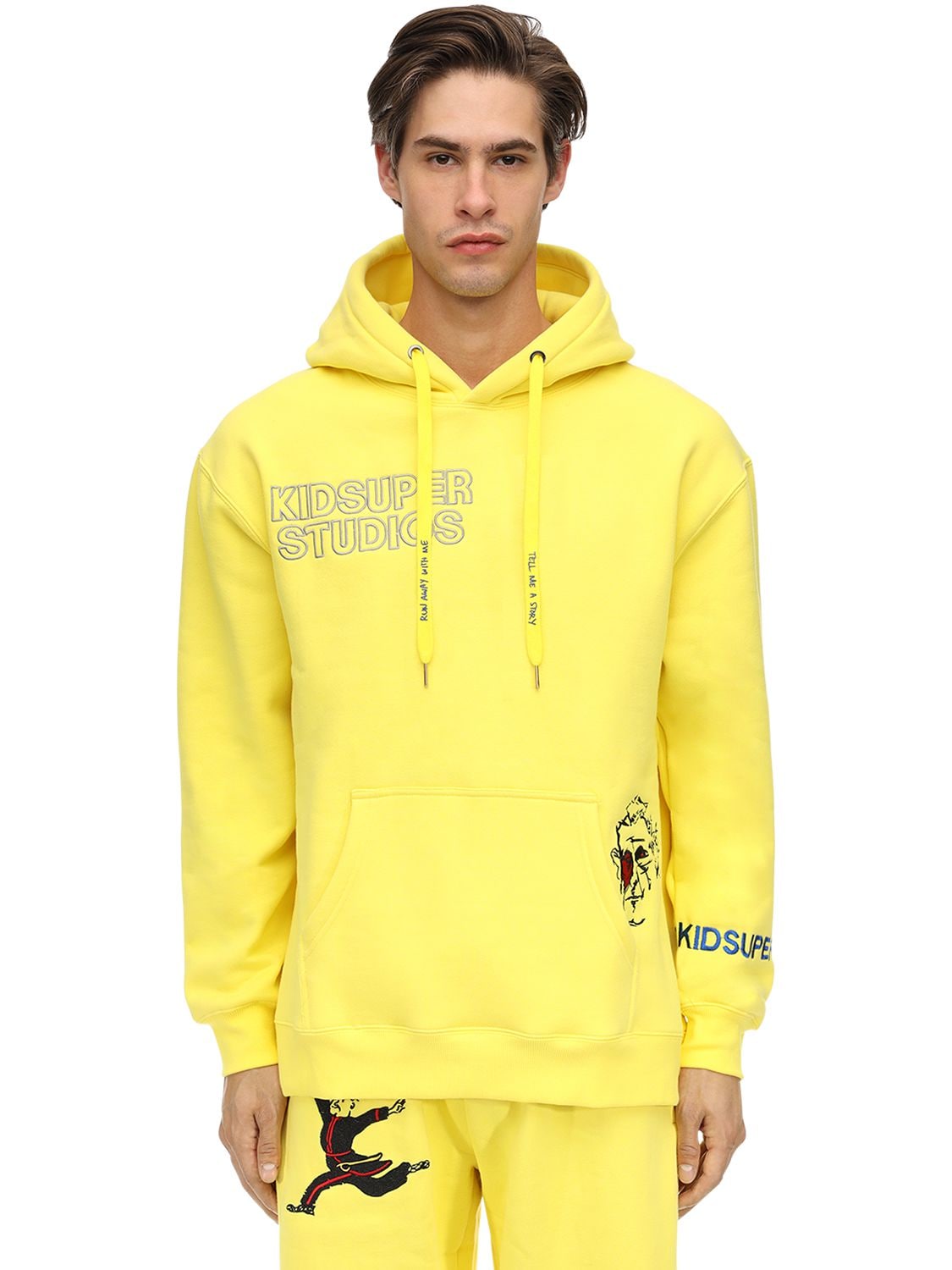Kidsuper Super Cotton Sweatshirt Hoodie In Neon Yellow