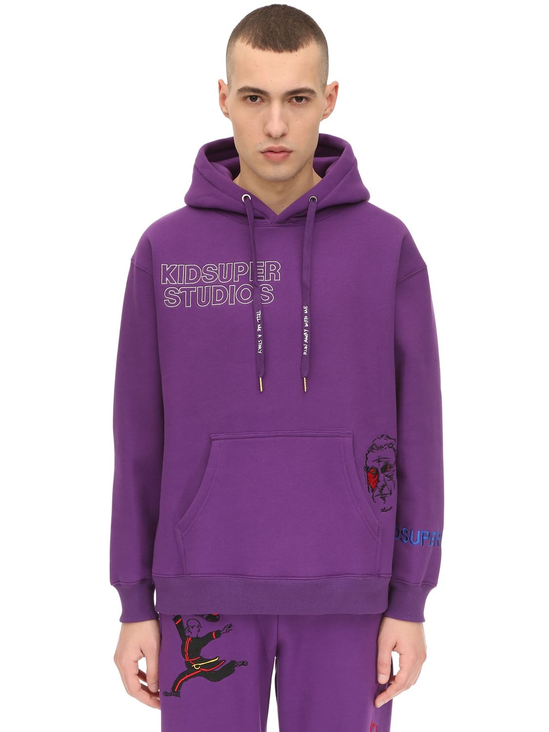 Kidsuper Super Cotton Sweatshirt Hoodie In Purple