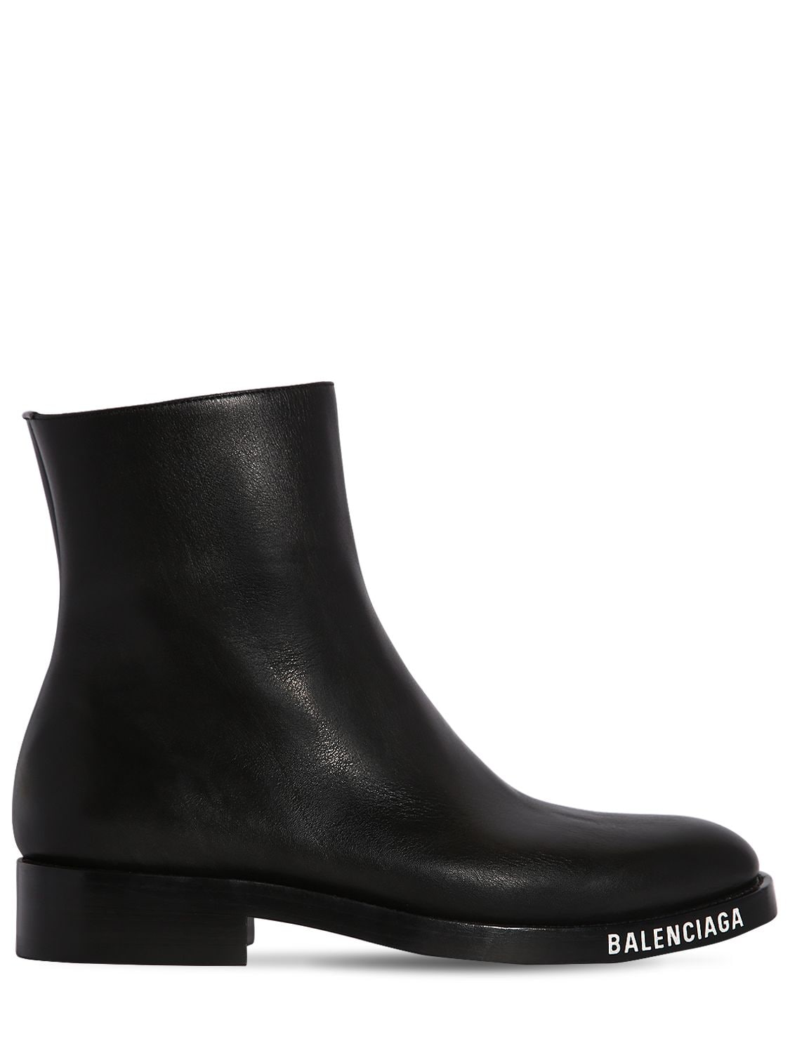 BALENCIAGA LOGO DETAIL PRINT LEATHER BOOTS,70IROW004-MTAWMA2