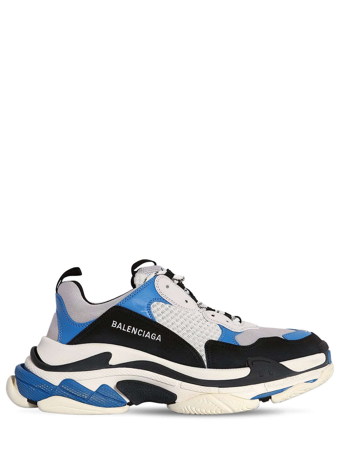 BALENCIAGA "TRIPLE S"麂皮，皮革&网眼运动鞋,70IROW009-MTAWNW2