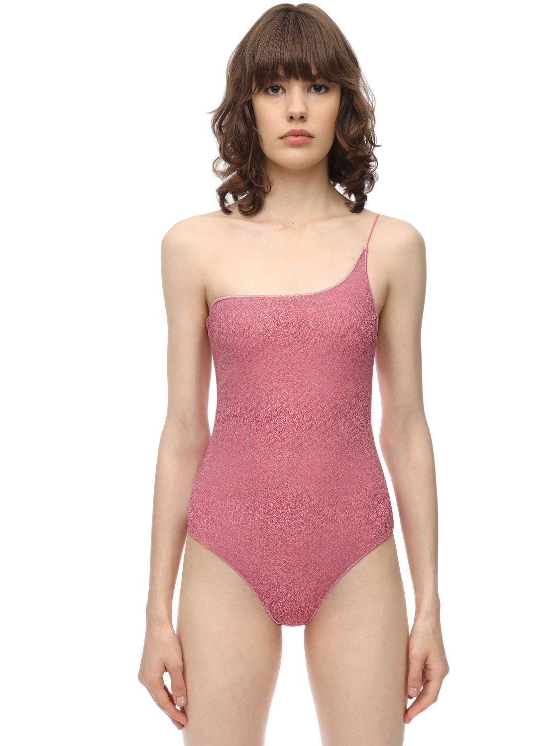 Oséree Swimwear Lurex & Lycra One Piece Swimsuit In Pink