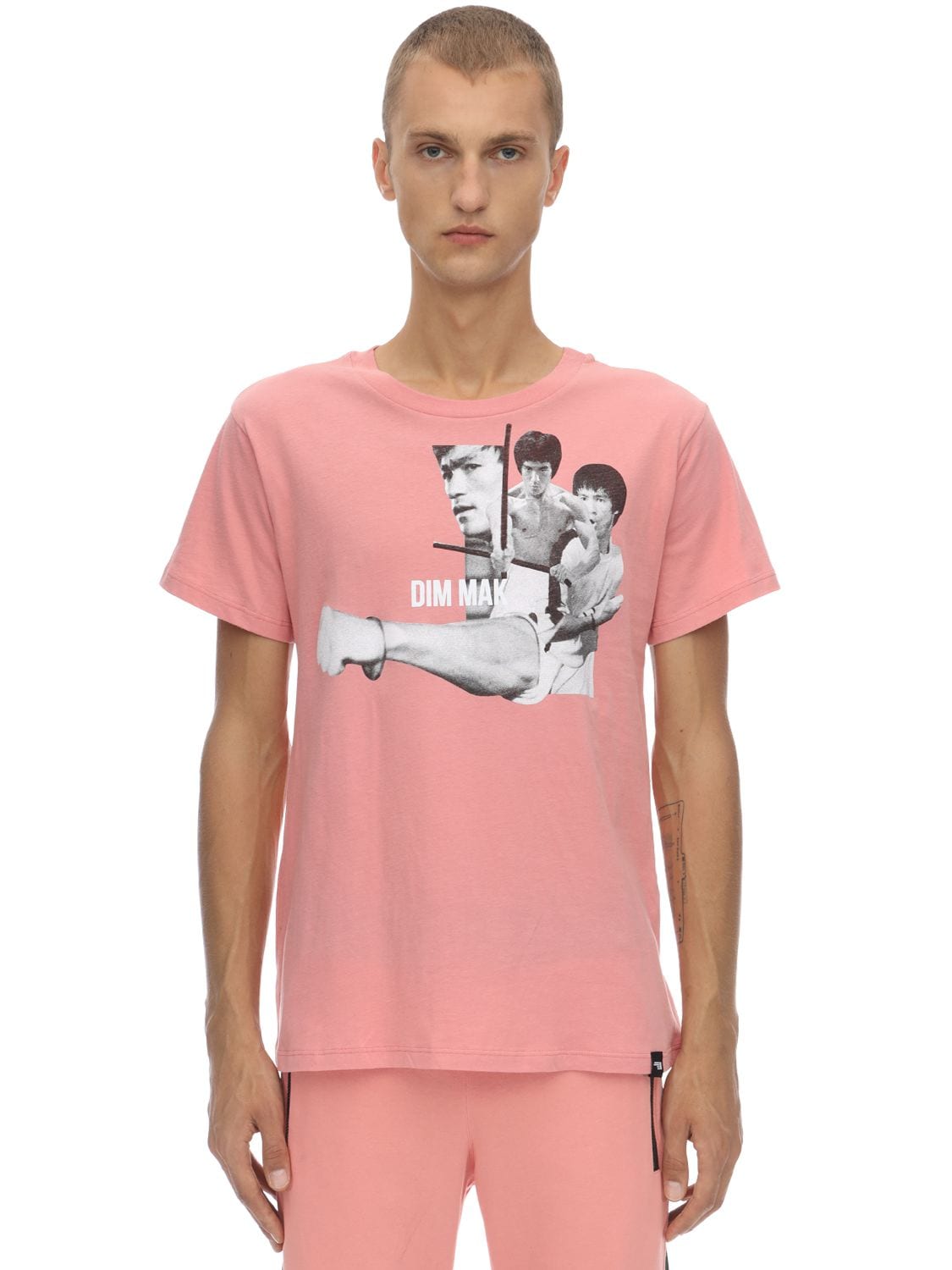 Dim Mak Collection Bruce Lee Fist Cotton Jersey T-shirt In Pink