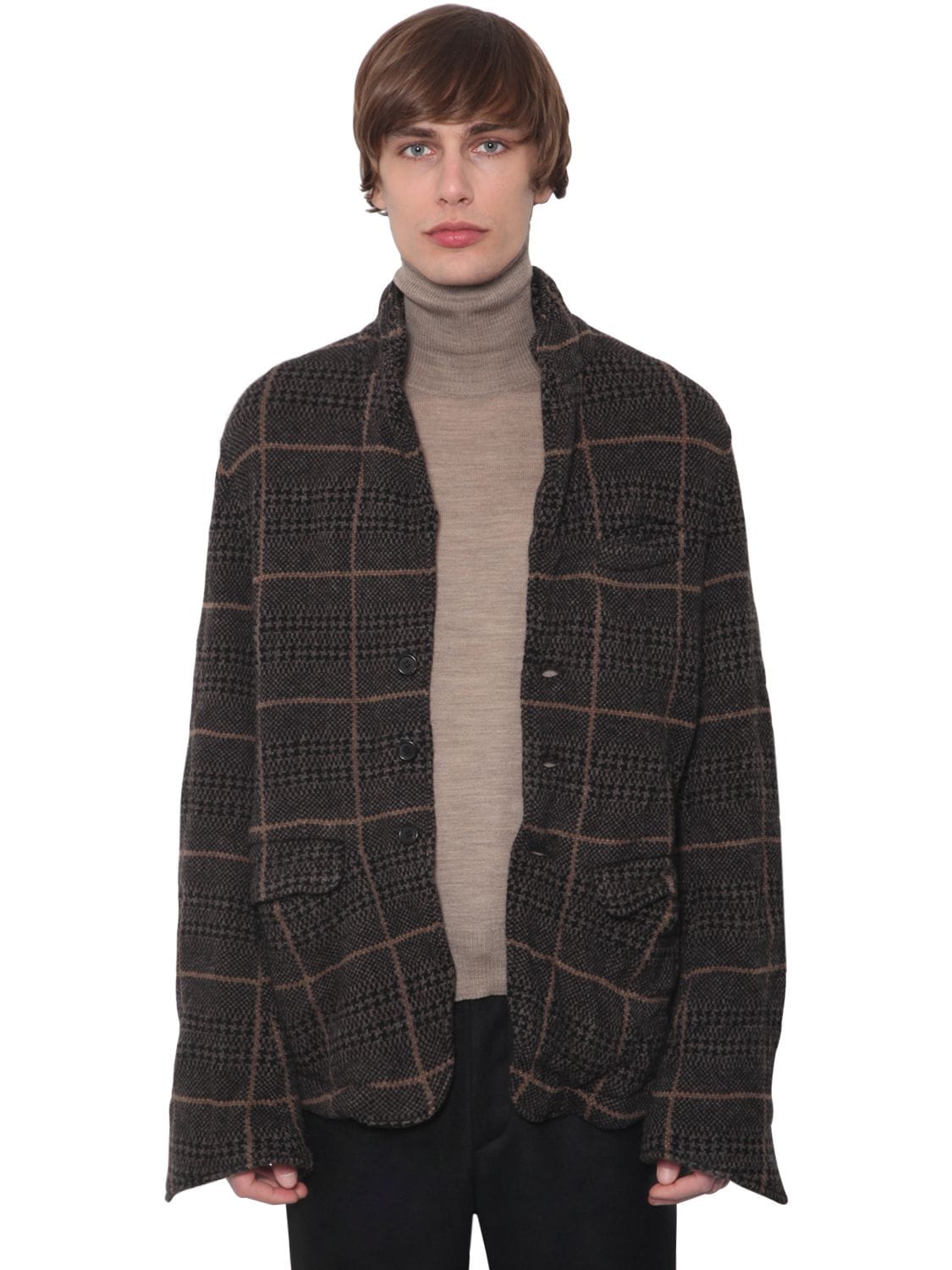 UNDERCOVER - Checked wool jacket - Grey Charcoal | Luisaviaroma