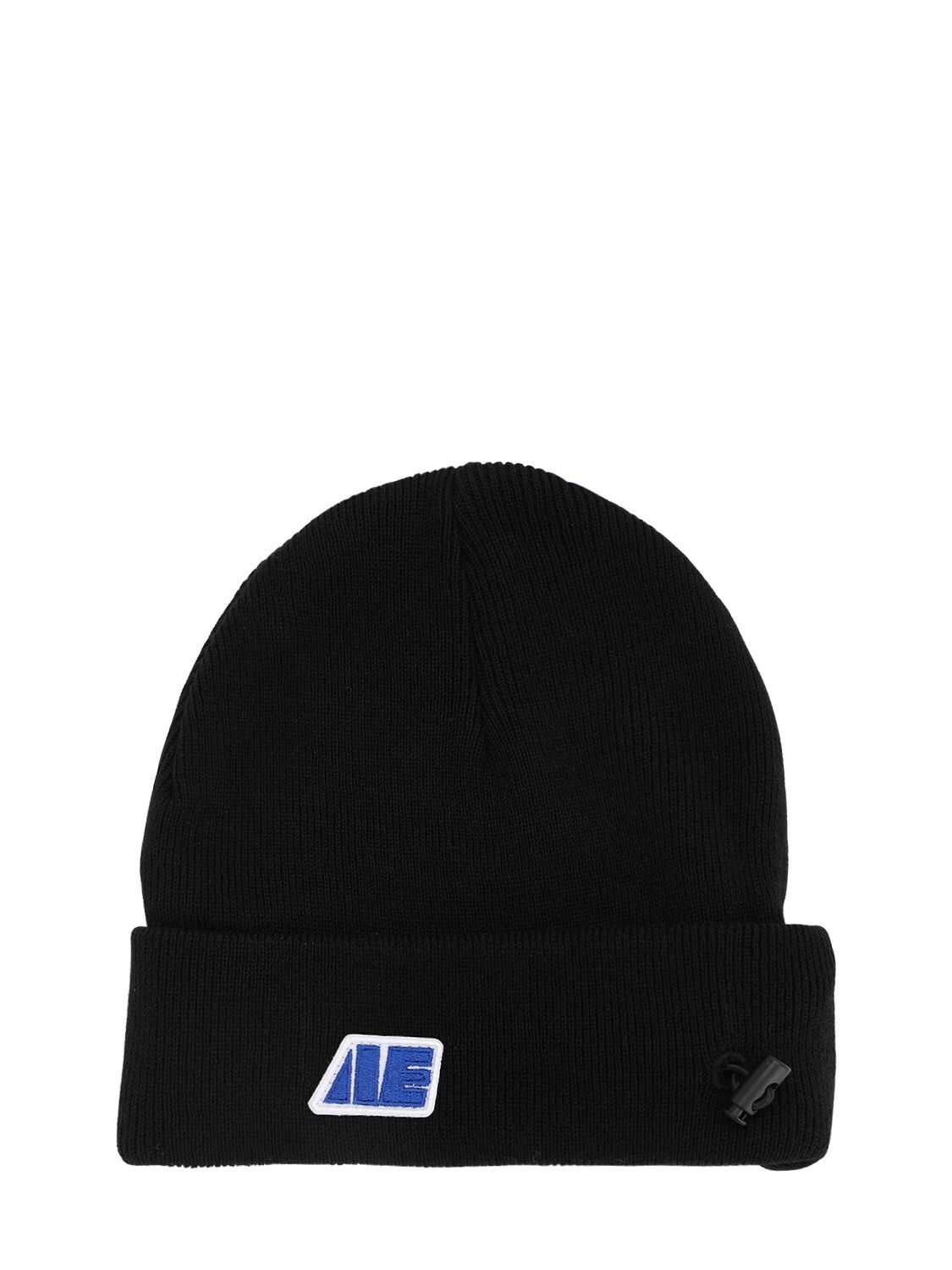 Ader Error Embroidered Wool & Acrylic Beanie Hat In Black