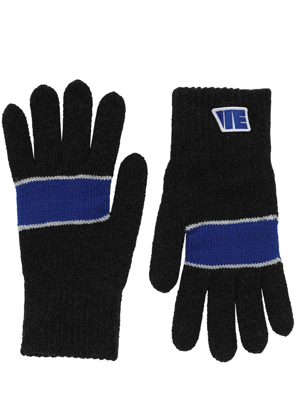Ader Error Wool & Acrylic Gloves In Black