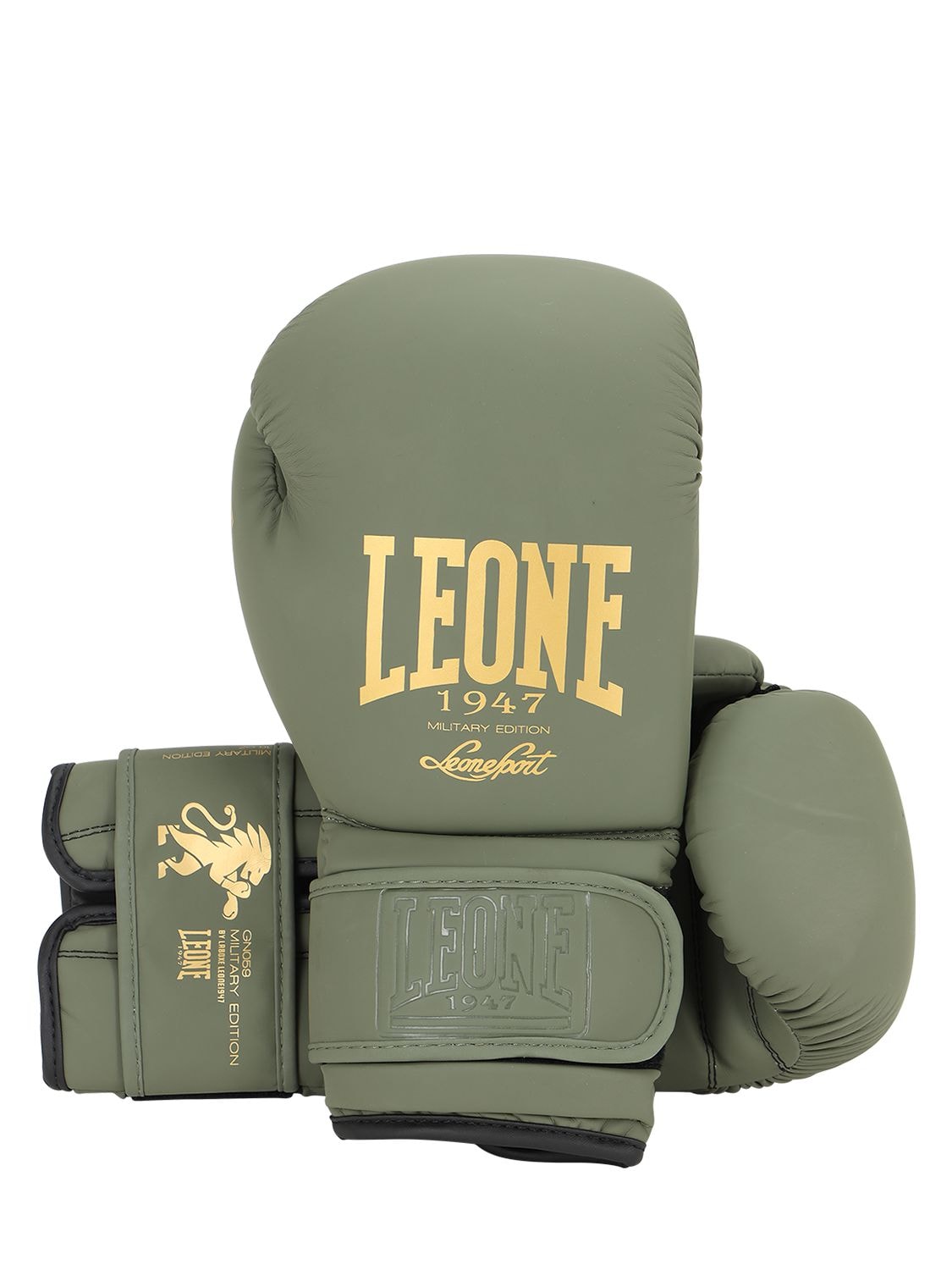 Leone 1947 10oz Faux Leather Boxing Gloves In Military Green