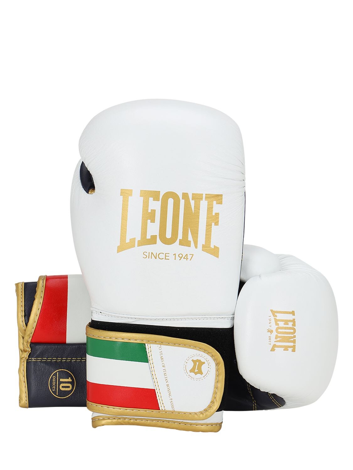Leone 1947 10oz Italy 47 Leather Boxing Gloves In Weiss