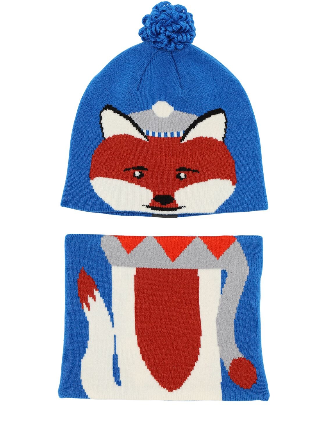 Columbia Kids' Fox Acrylic Blend Knit Hat & Collar In Multicolor