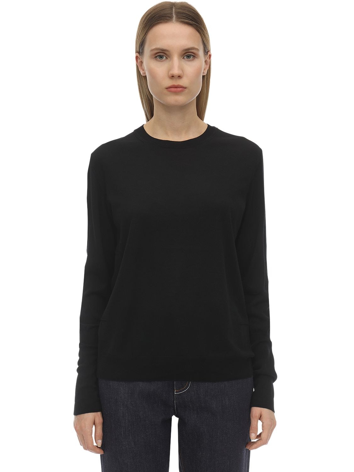 Falke - Extrafine wool knit sweater - Black | Luisaviaroma