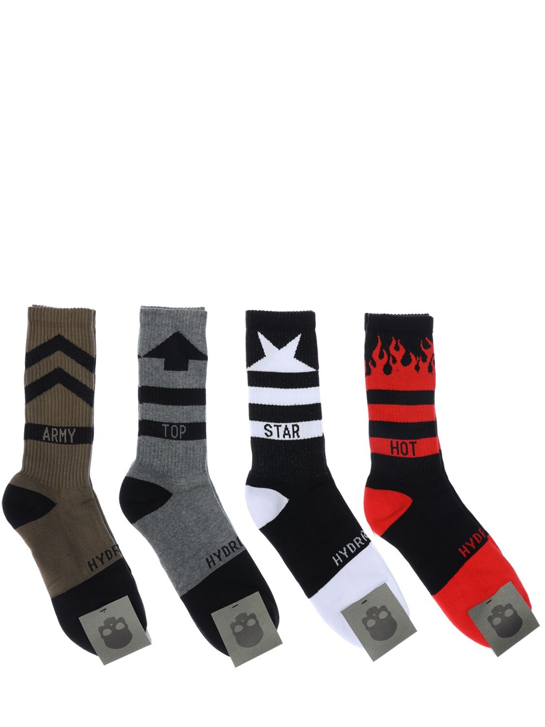 Hydrogen Set Of 4 Pairs Of Socks In Multicolor