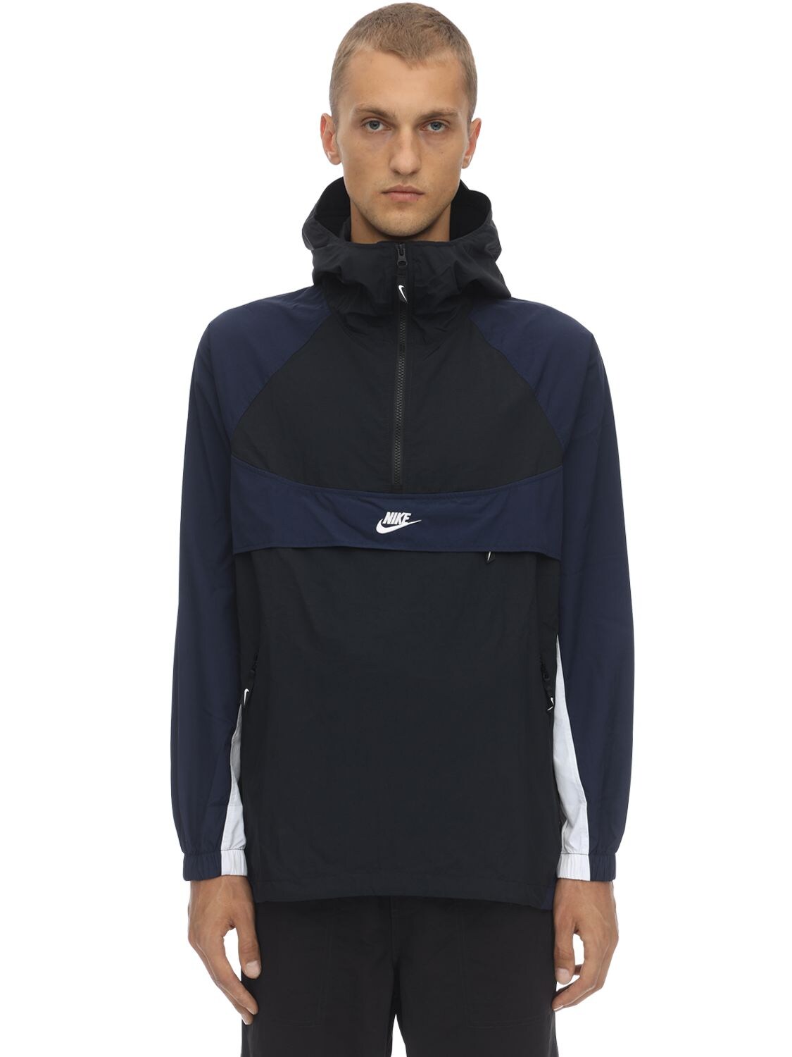 Nike Nsw Re-issue Hd Nylon Jacket In Black,blue