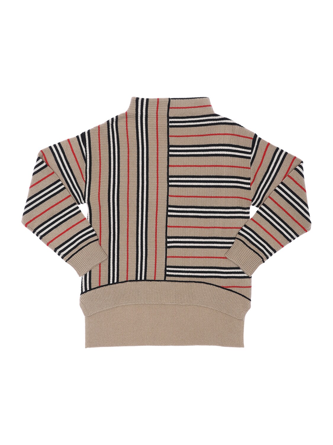 Burberry Kids' Stripe Print Wool & Cashmere Knit In Beige