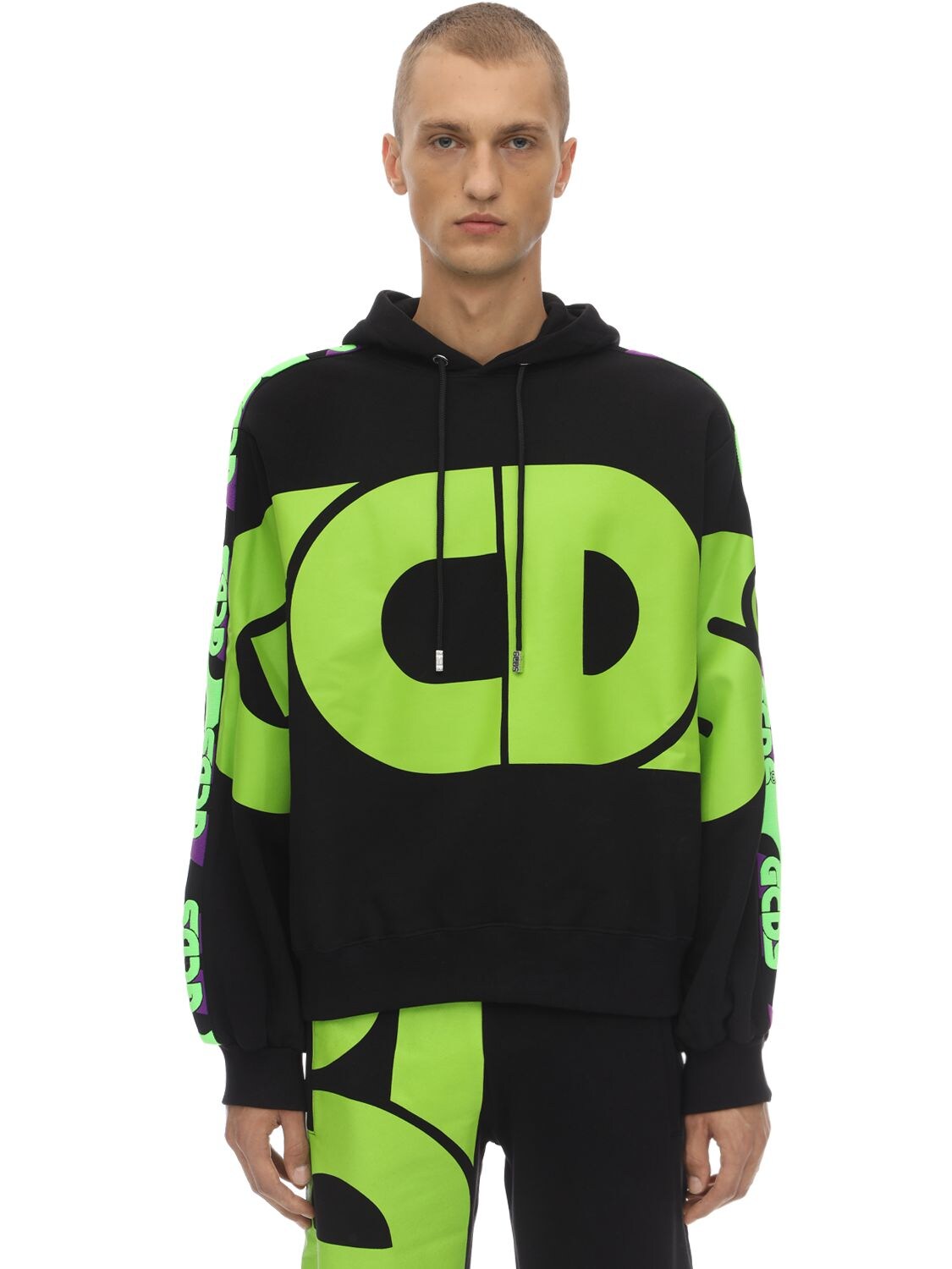 GCDS HUGE COTTON SWEATSHIRT HOODIE,70IVUD001-MDIGQKXBQ0S1