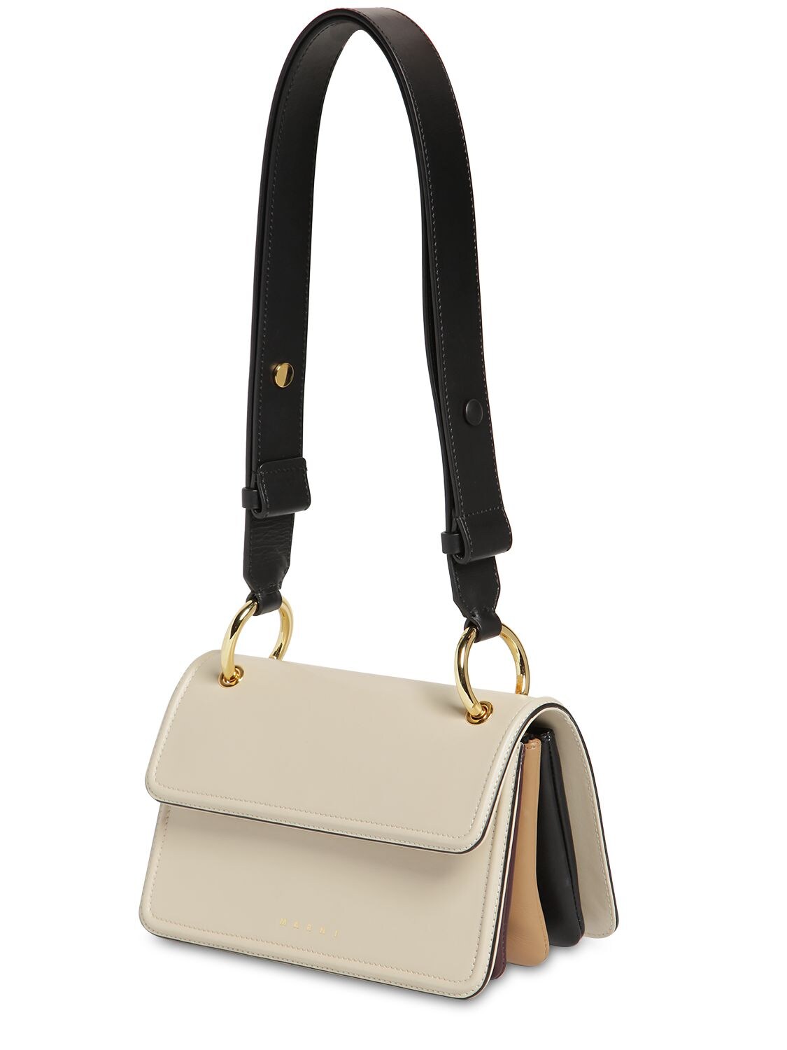 MARNI SMALL BEAT LEATHER SHOULDER BAG,70IVW4013-WJJEMZG1
