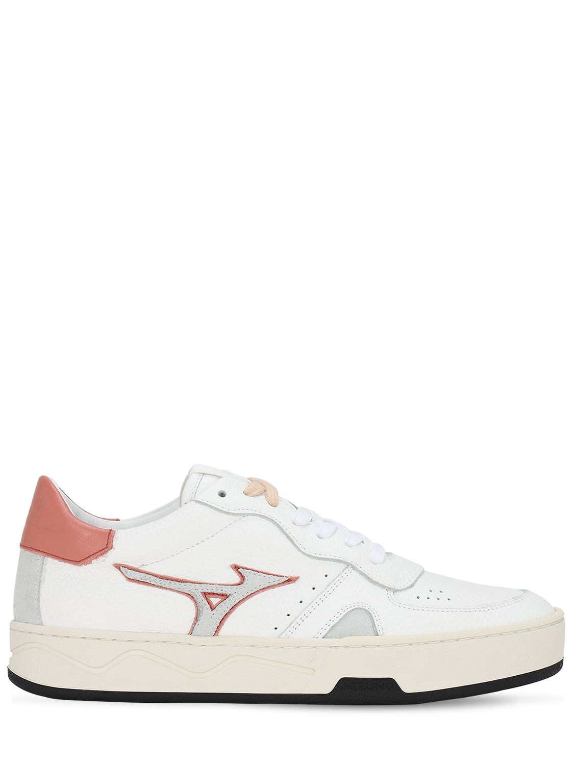 Mizuno Saiph 3 Bo Leather & Suede Sneakers In White,pink