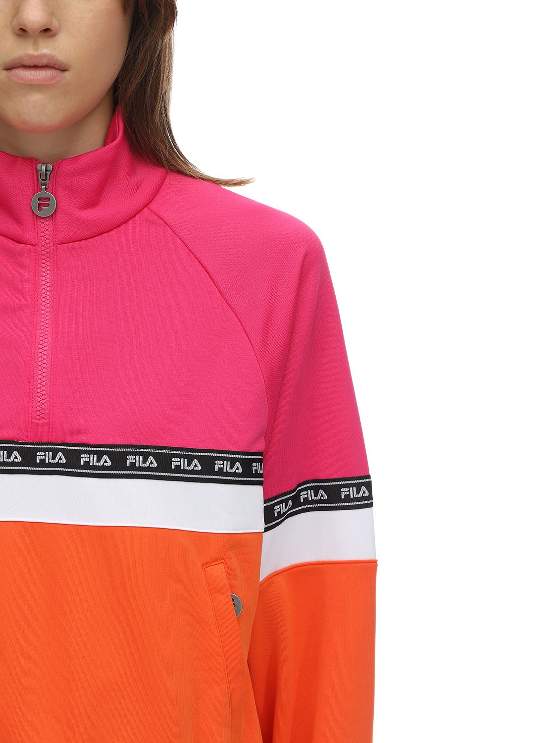 fila colour block boyfriend overhead hoodie