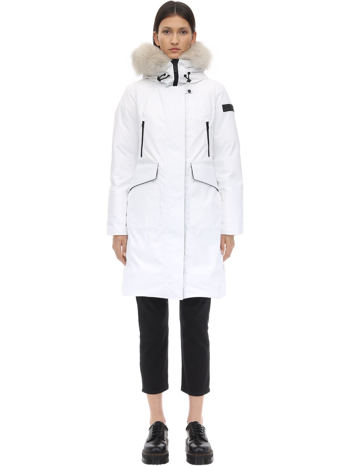 Peuterey Nascha Nylon Down Jacket W/ Fur In White