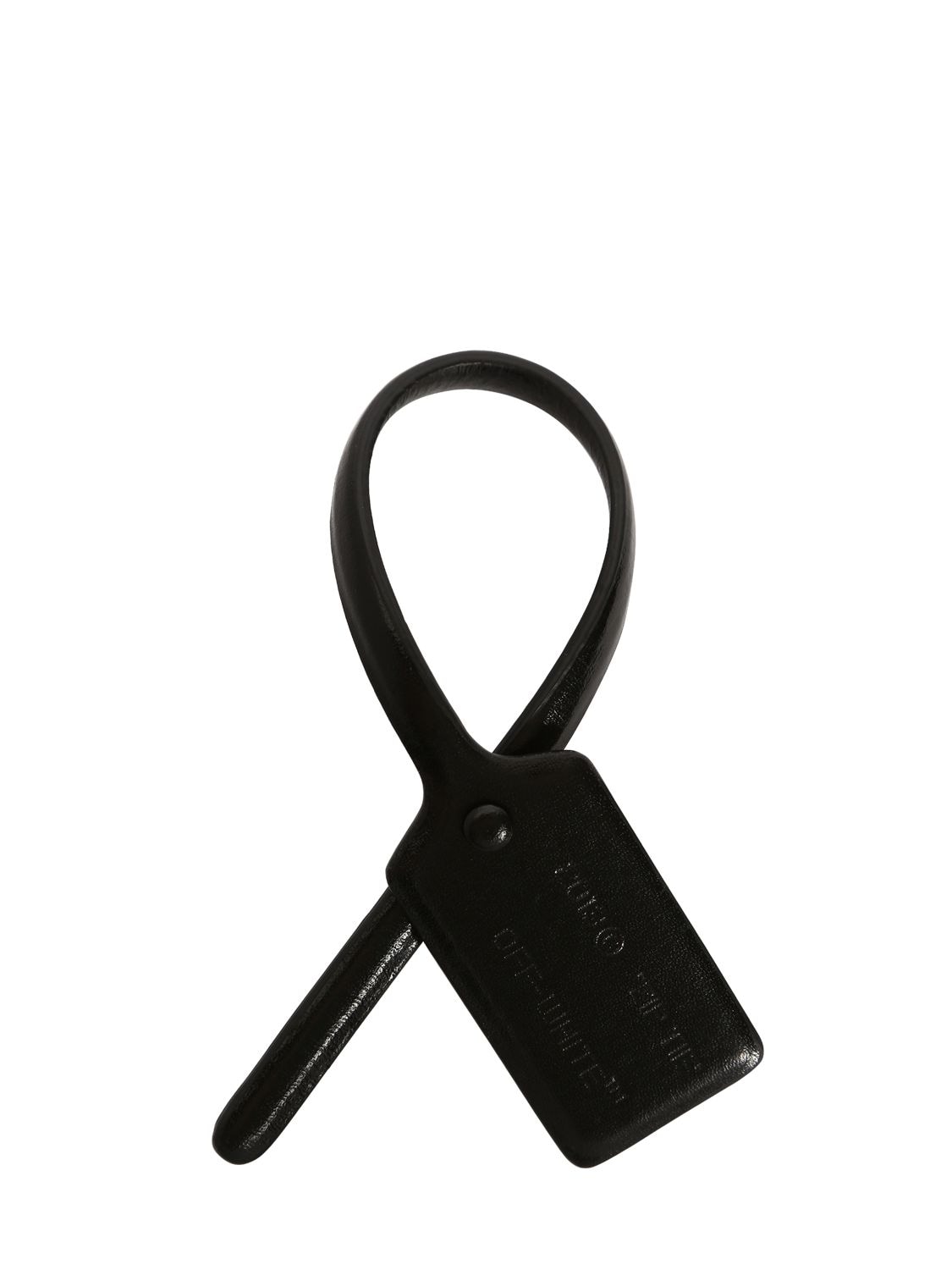 OFF-WHITE PATENT LEATHER ZIP TIE CHARM,70IW6X054-MTAWMA2