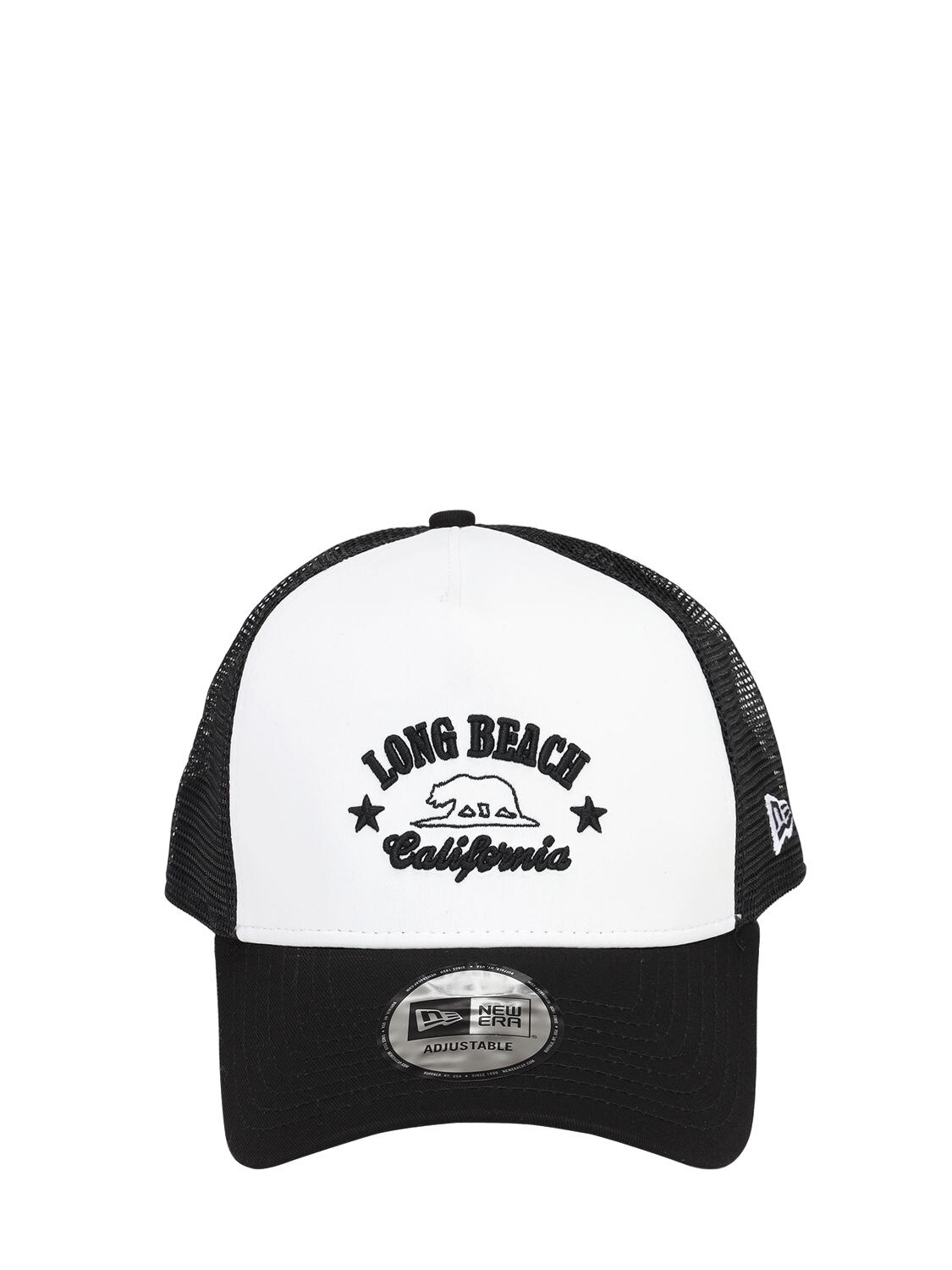 New Era Ne Destination Cotton Trucker Hat In Black,white