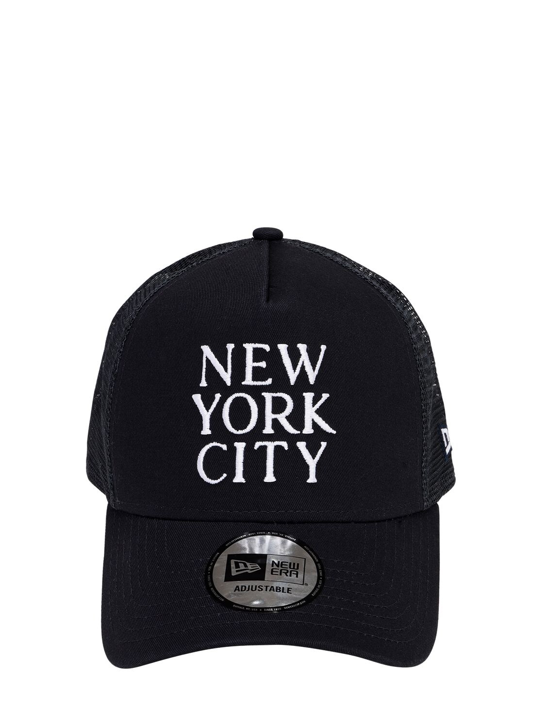 New Era Ne Destination Cotton Trucker Hat In Black,blue
