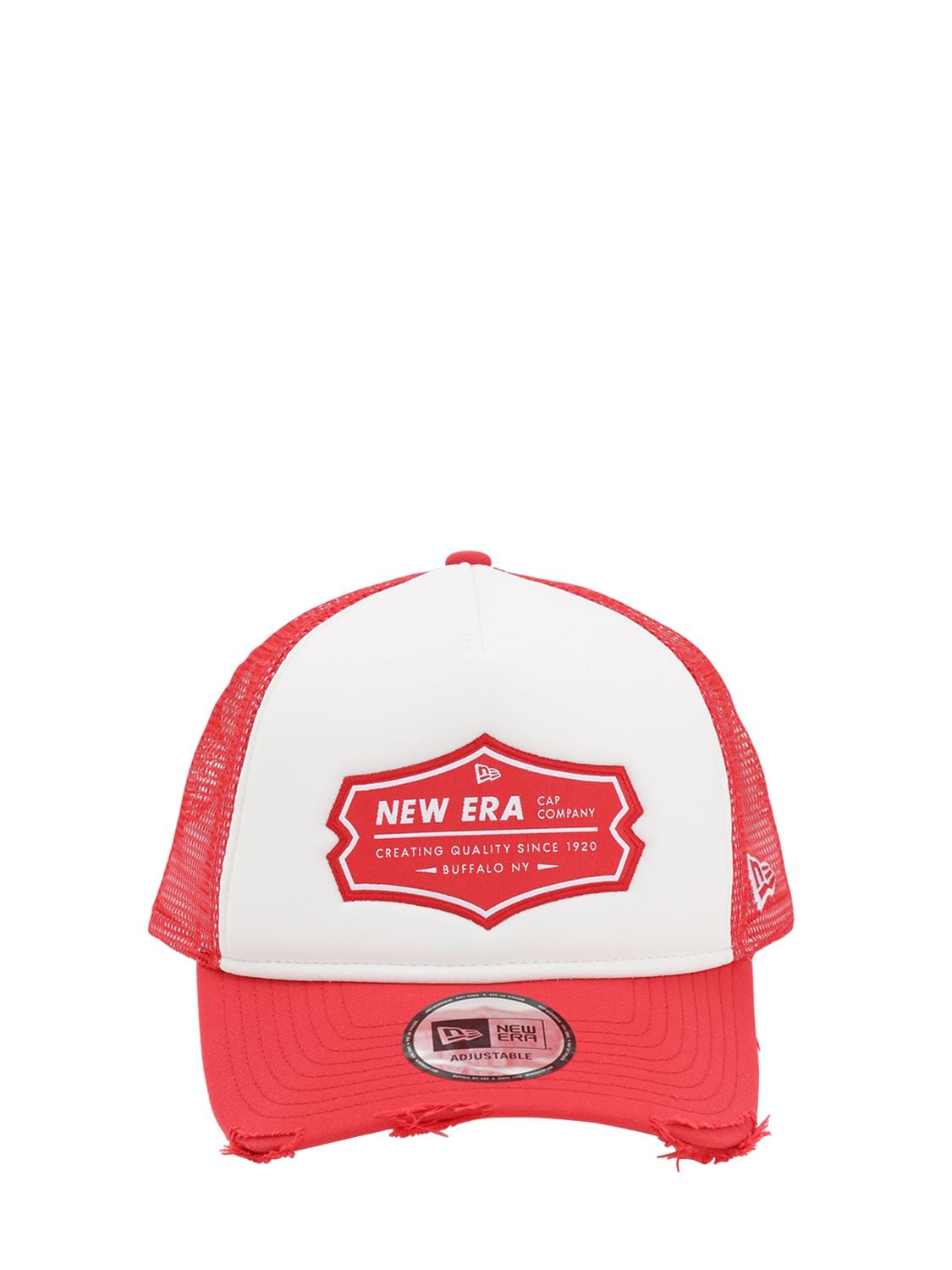 New Era Ne Patch Trucker Hat In Red,white