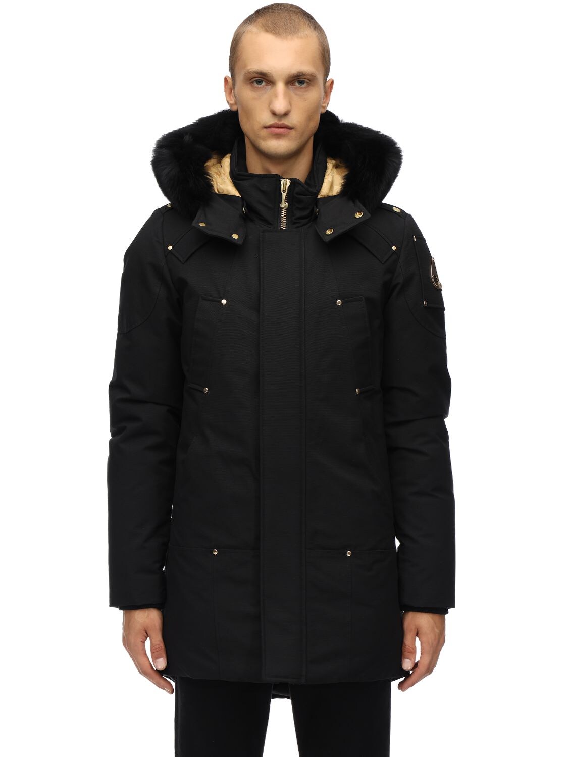 Moose Knuckles Stag Lake Down Parka W/ Fur In Black,blk Fur | ModeSens