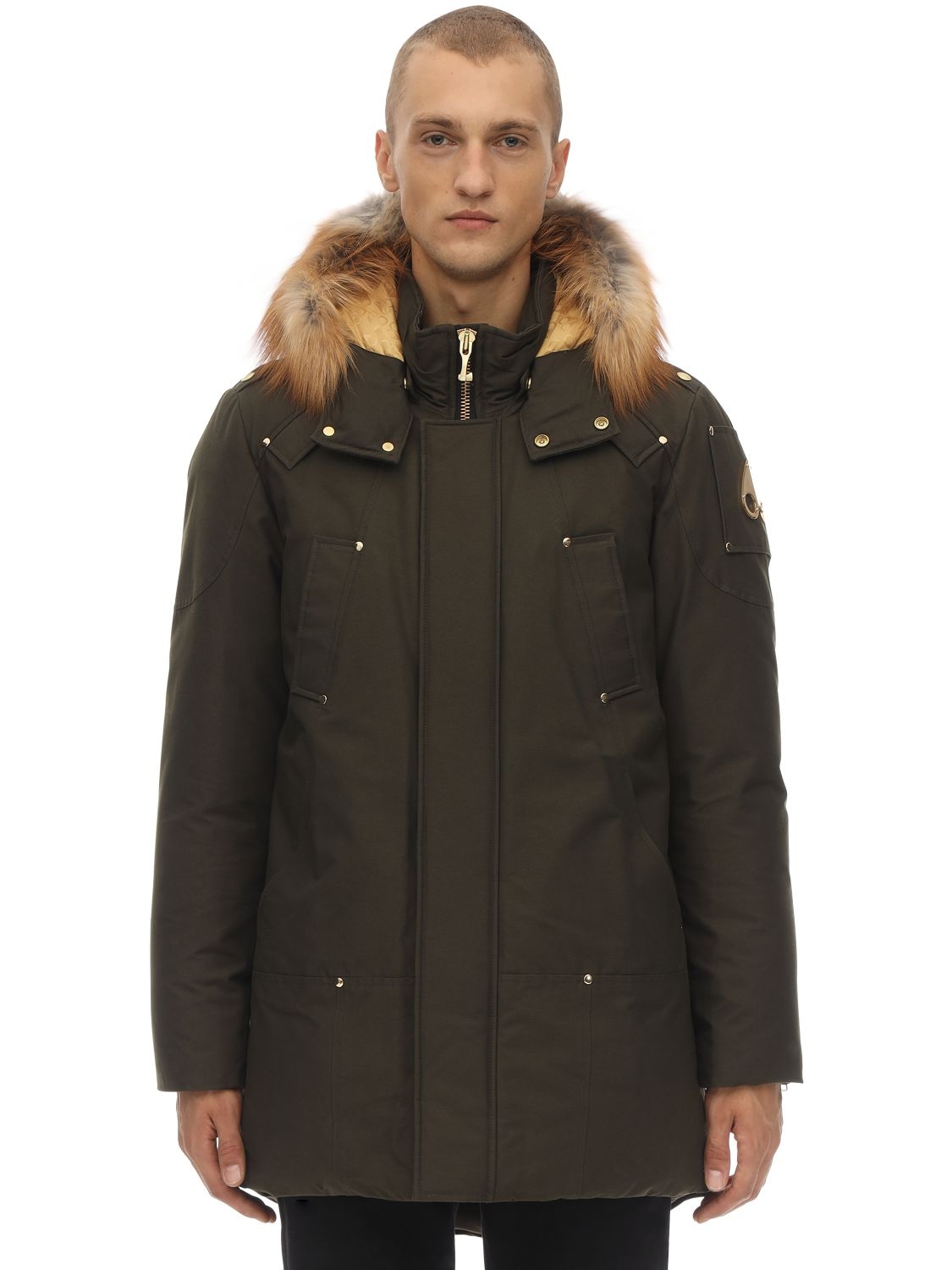 Moose Knuckles Stag Lake Down Parka W/ Fur In Army Green | ModeSens