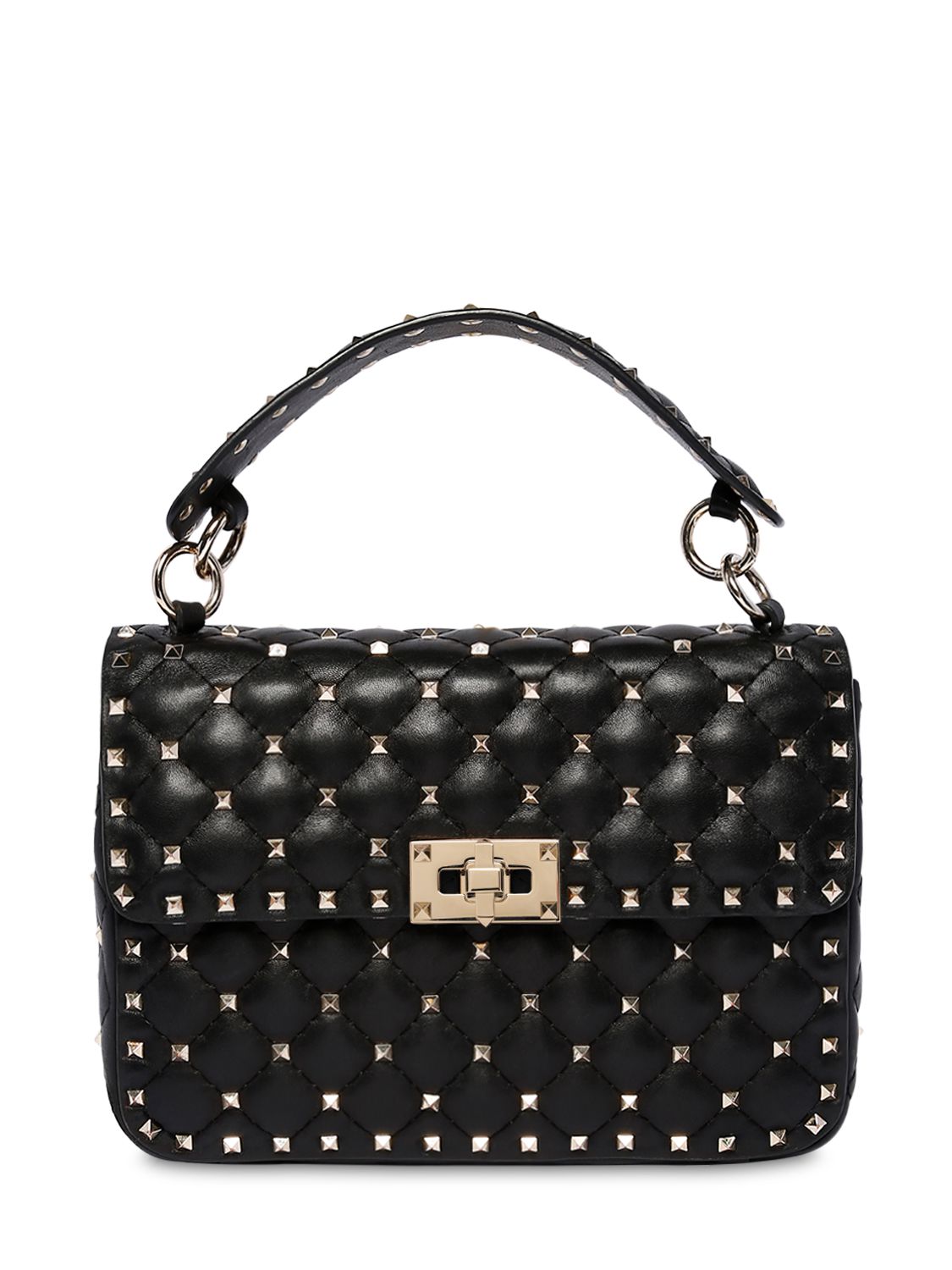 Medium Schultertasche Aus Leder "spike"