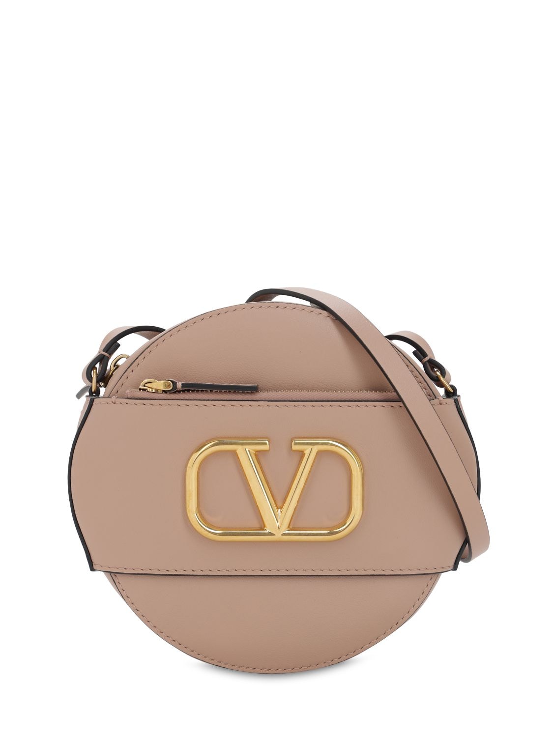 Valentino Garavani Vlogo Leather Circle Bag In Rose Cannelle